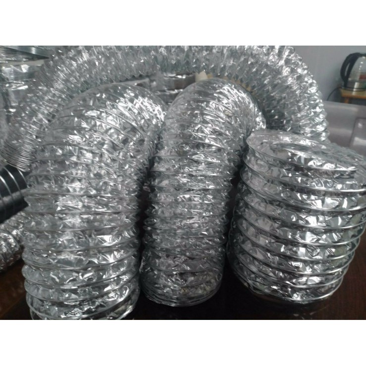 Ống gió mềm nhôm , ống sun bạc, ống dẫn khí, ống thông gió, hút mùi Ø100, Ø125, Ø150, Ø200, Ø250 mm loại dày