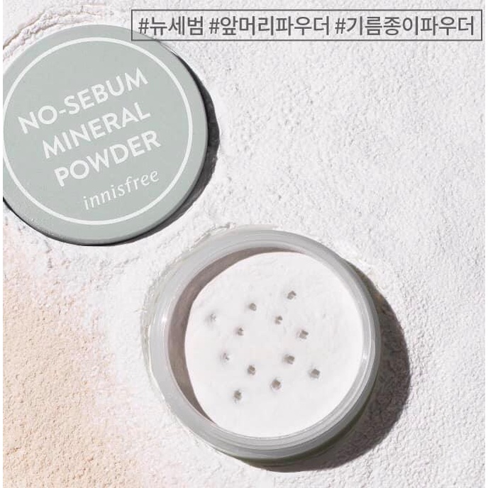 Phấn phủ bột khoáng giữ ẩm kiềm dầu innisfree No Sebum Mineral Powder 5g