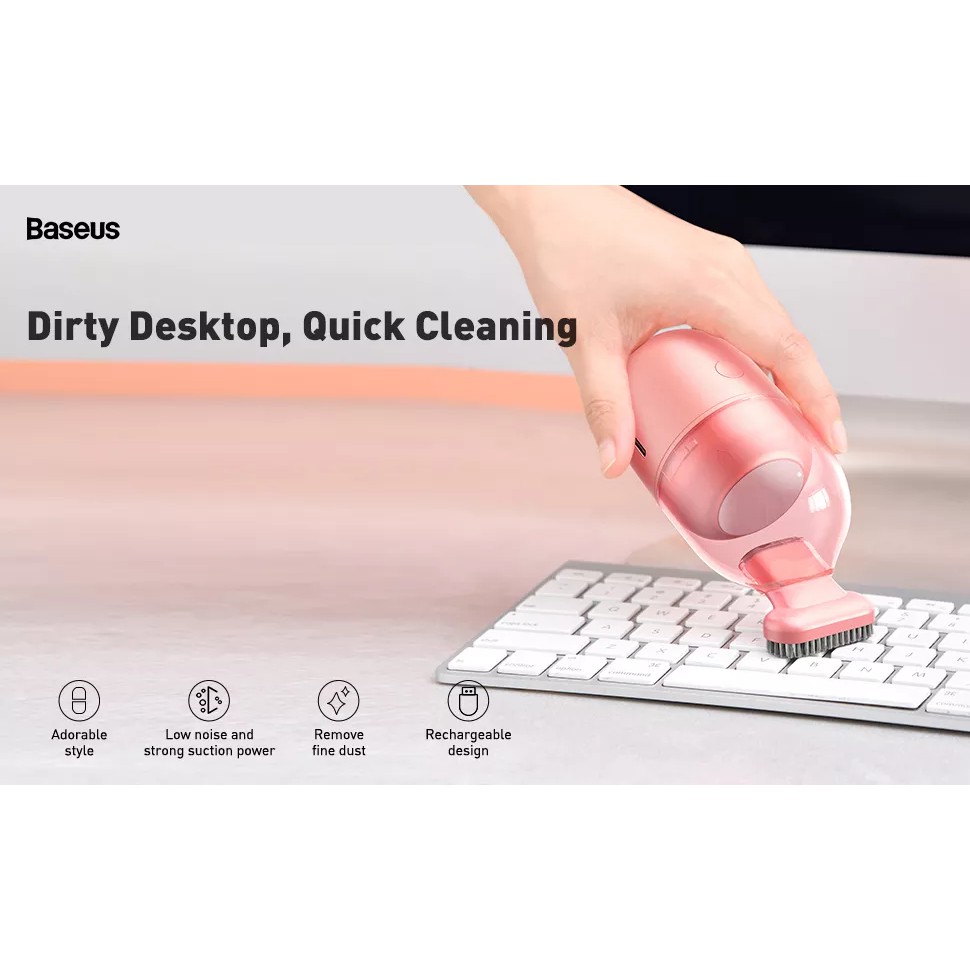 Máy hút bụi mini cầm tay Baseus C2 dành cho máy tính để bàn laptop bàn phím Công cụ làm sạch bàn di động cho T_123Lifevn