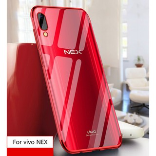 Ốp điện thoại trong suốt viền mạ điện vàng đồng cho Vivo Nex / Nex S