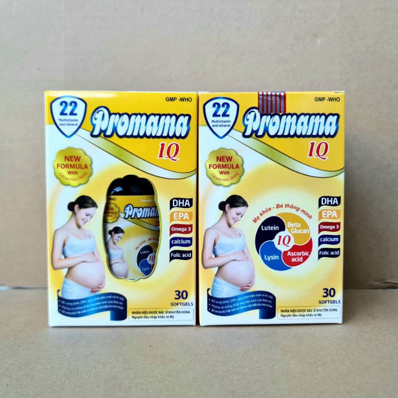 Promama IQ bổ sung vitamin cho mẹ bầu - Hộp 30 viên