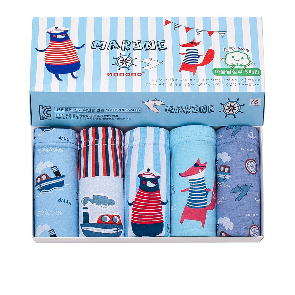 [Tổng Hợp 1] Set 5 quần lót tam giác bé trai Hàn Quốc 100% vải cotton thoáng mát, an toàn cho sức khỏe của trẻ em