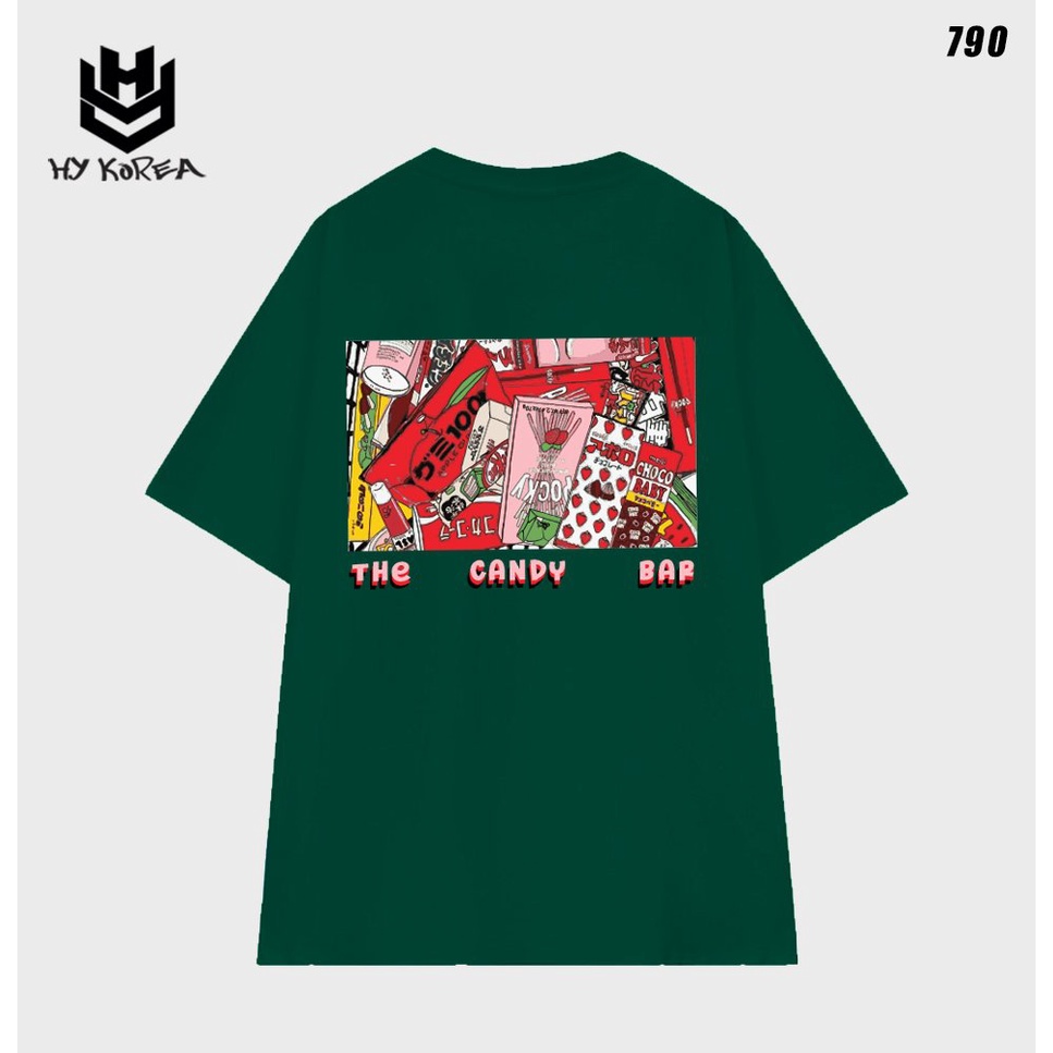 Áo thun unisex tay lỡ HY KOREA form rộng The candy bar 790