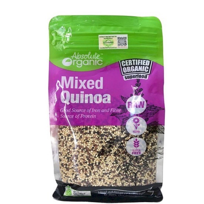 [CHÍNH HÃNG] Hạt Diêm Mạch Quinoa mix 3 màu Absolute Organic túi 400g
