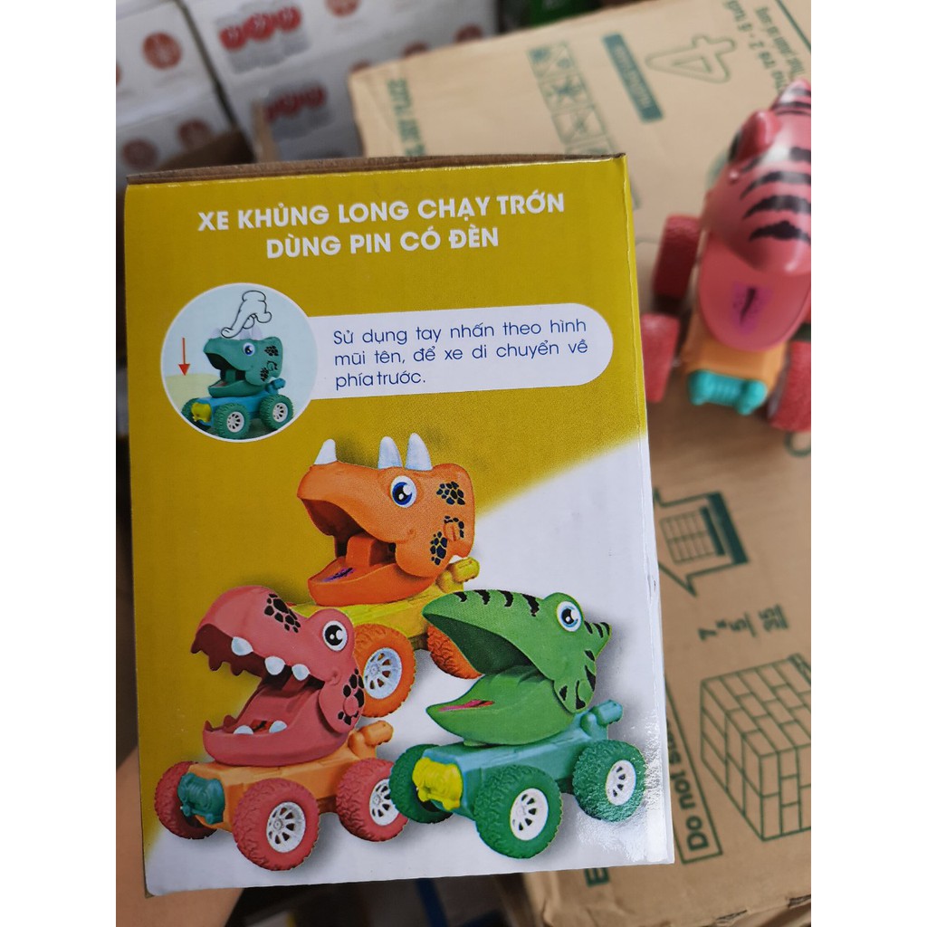 Xe trớn khủng long dùng pin có đèn Enfa