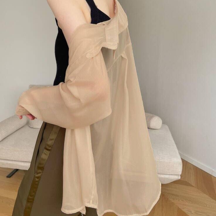 Jiashucheng Áo Khoác Cardigan Mỏng Chống Nắng Dáng Dài Phong Cách Phương Tây Thời Trang Mùa Hè Cho Nữ