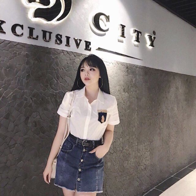 Chân váy bò 2 màu