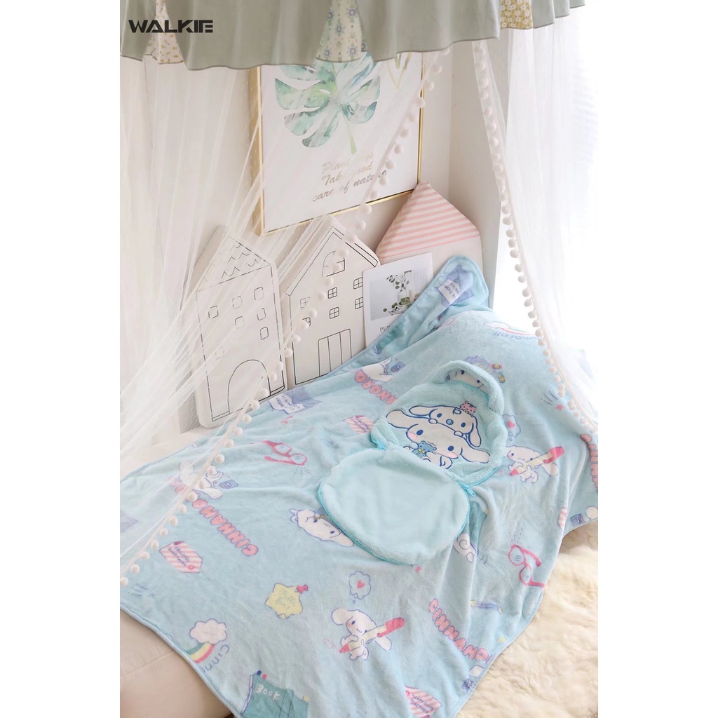 Bộ Chăn Gối Hình Cinnamoroll Kuromi My Melody Dễ Thương