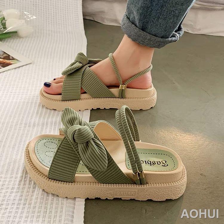 Sandals nữ mùa hè phong cách cổ tích, 2022 thời trang mới cho sinh viên nền tảng thời trang la mã giày bệt