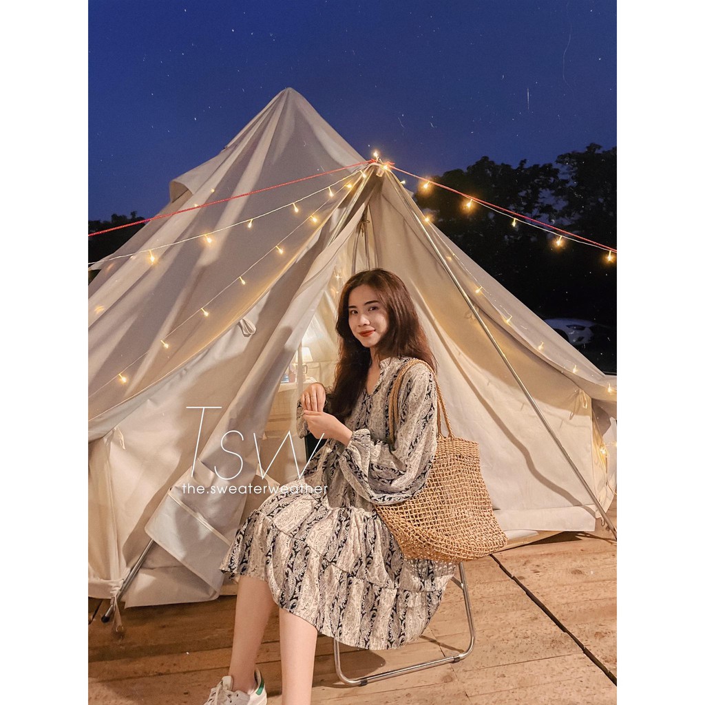 Váy babydoll thổ cẩm bohemian (Ảnh thật) | BigBuy360 - bigbuy360.vn