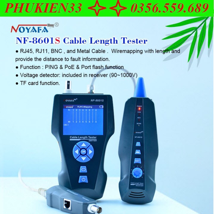 Máy test mạng Noyafa NF8601S Test RJ45, RJ11, BNC