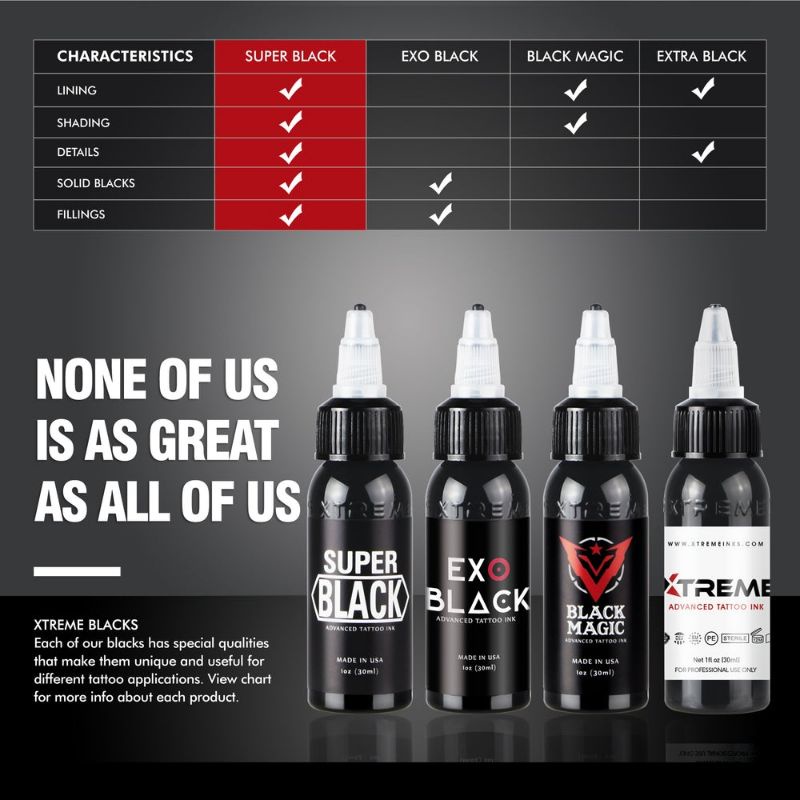 Mực Xăm Xtreme màu đen Black Magic