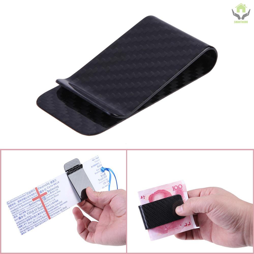 Real Carbon Fiber Money Clip Business Card Credit Card Cash Wallet Polished and Matte for Options