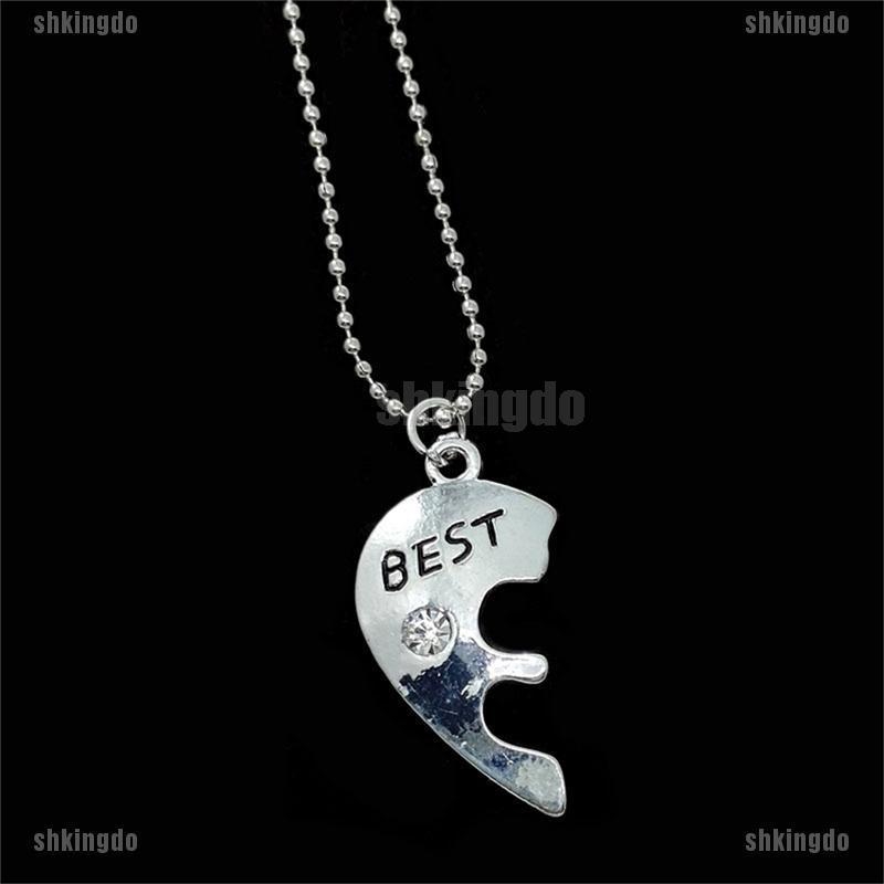 Dây Chuyền Tình Bạn Mặt Nửa Trái Tim Ghép Đôi Khắc Chữ Best Friends Forever