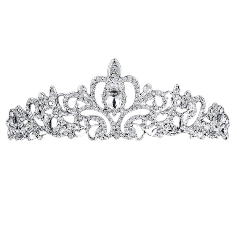 Cài tóc hình vương miện đính đá pha lê lấp lánh thời trang dành cho nữ