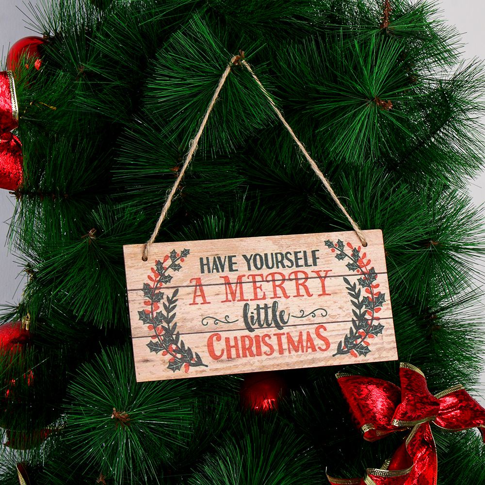 Bảng Gỗ Treo Cửa In Chữ Merry Christmas Trang Trí Nhà Cửa/Giáng Sinh