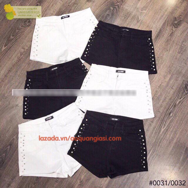 Quần short kaki đính hạt mt289 AQGS