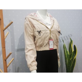Áo khoác vải nhung - Túi hộp - 2 lớp - croptop