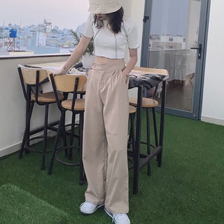 Quần tây cúc lệch