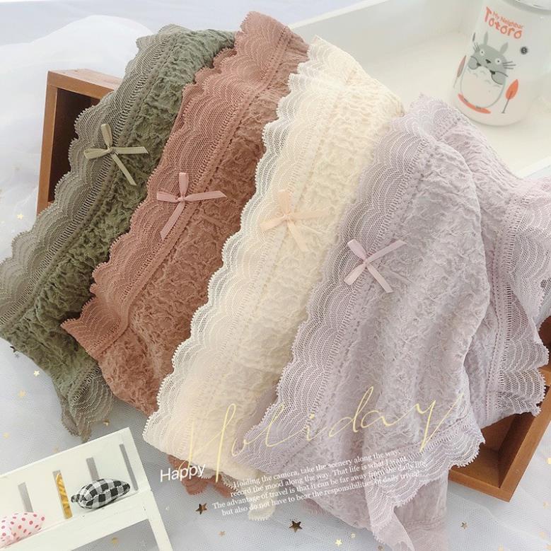 Quần Lót Nữ Kiểu Nhăn Cạp Ren Nơ Siêu Co Giãn ôm mông 5588 - LADY