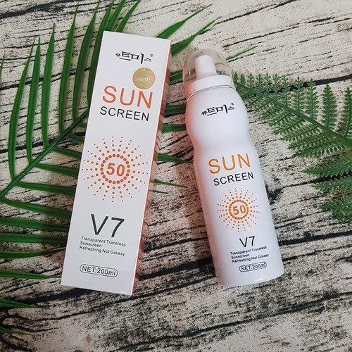 Xịt chống nắng V7 SUN screen Hàn Quốc, che khuyết điểm, kem xịt trắng da lên tone không bết dính, không trôi