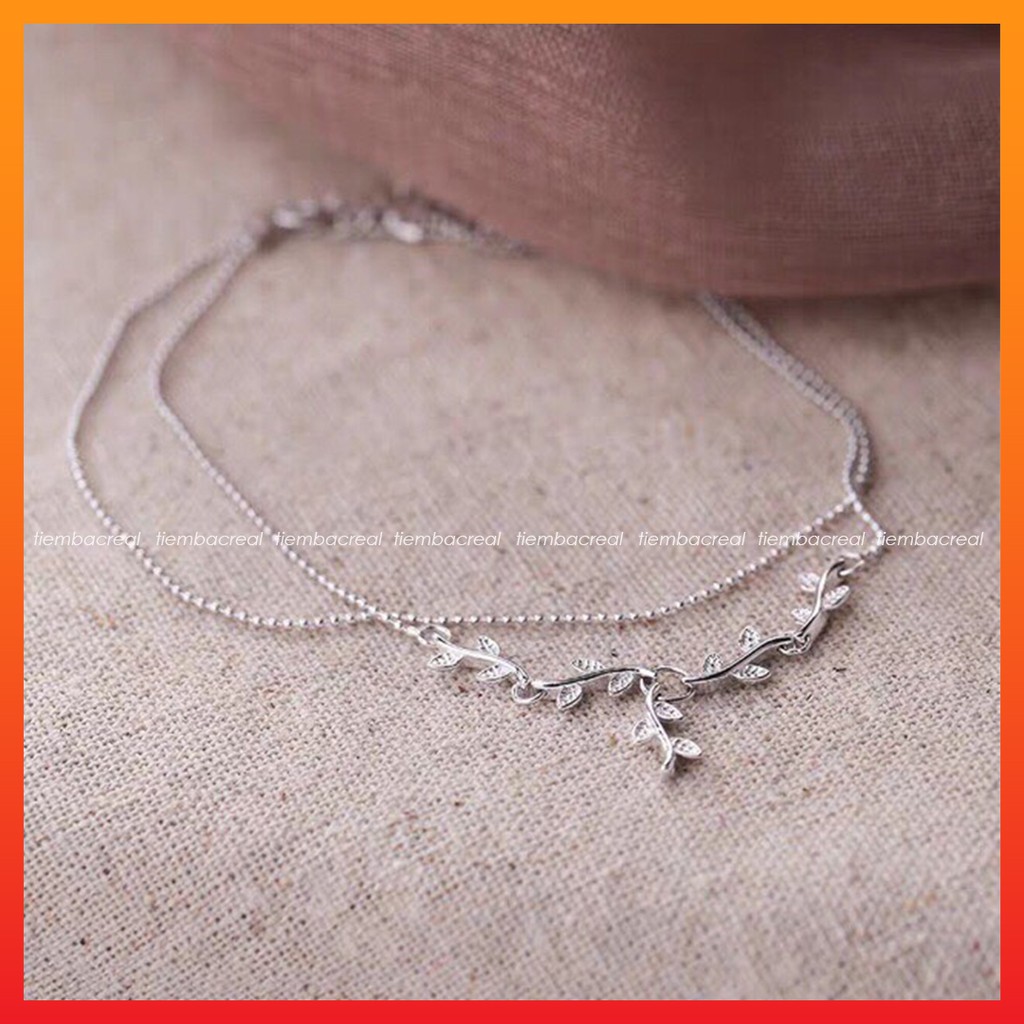 Lắc chân lá phong dây đôi chất liệu bạc ta, lắc chân bạc trẻ trung cá tính | BigBuy360 - bigbuy360.vn