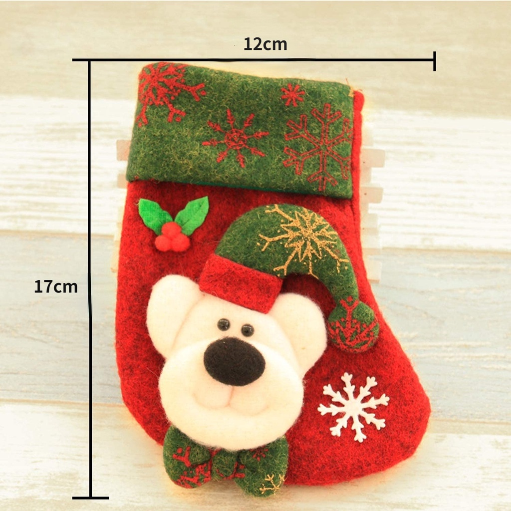 [MỚI] Vớ Giáng sinh mini hình ông già Noel/người tuyết/tuần lộc/gấu 3D [Christmas]