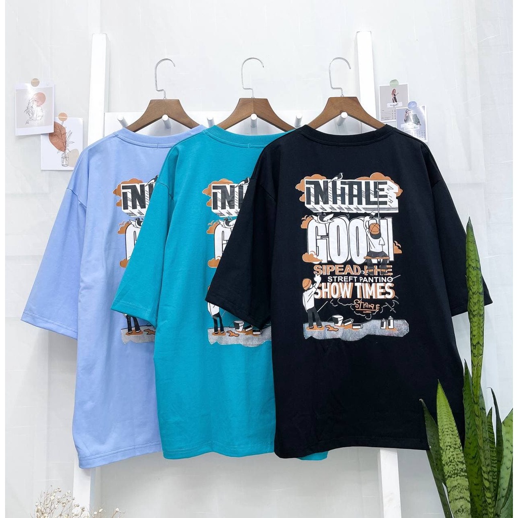 Áo thun tay lỡ Ulzzang chất cotton phom rộng unisex [Nhiều Mẫu LIST23] - Tee Tshirt Kyubi ATTL23