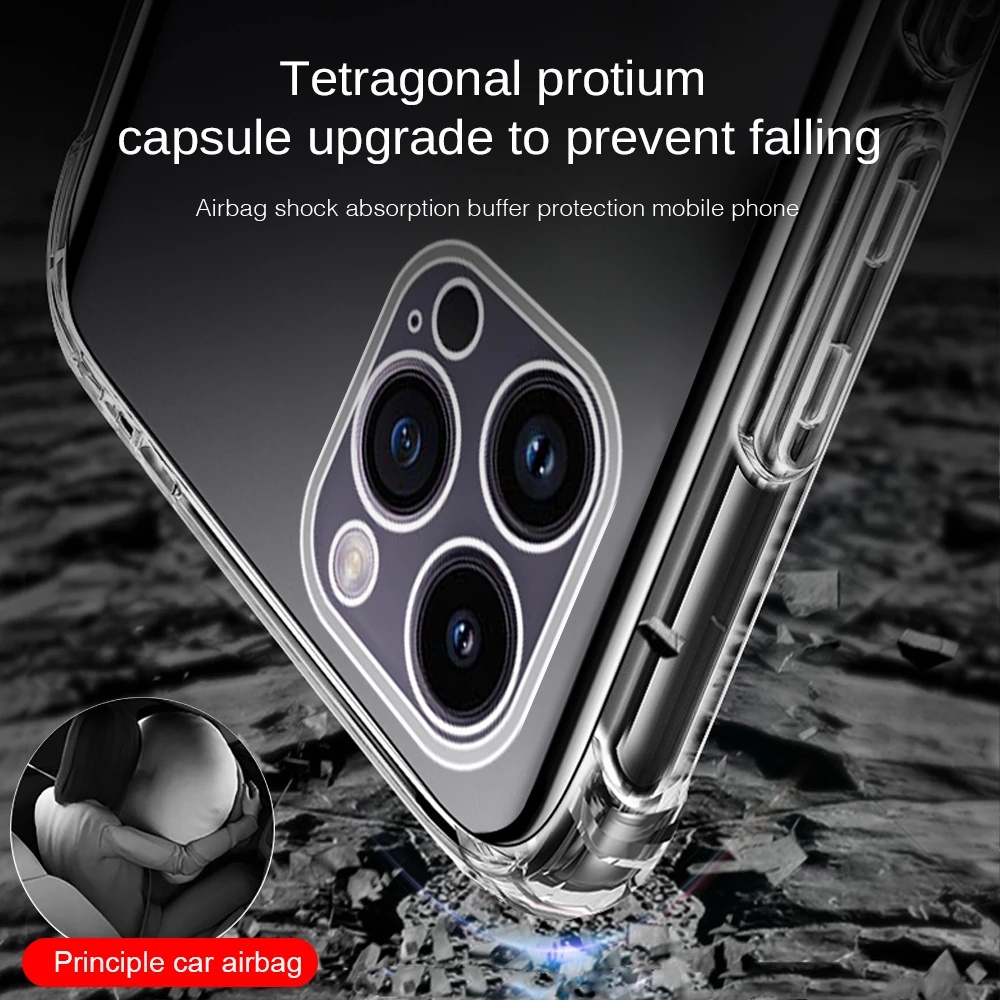 1 Ốp Điện Thoại TPU Silicone Mềm Trong Suốt Siêu Mỏng Có Túi Khí Chống Sốc Cho IPhone 14 / 14Plus / 14 Pro / 14 Pro Max