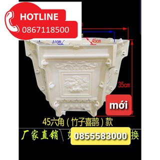 khuôn chậu lục giác 45 cao 35 trúc (Mới )