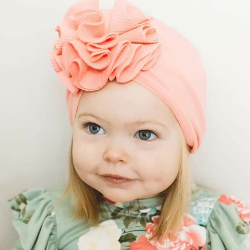 Mũ trùm đầu đính hoa xinh xắn đáng yêu cho bé gái