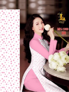 Vải Áo Dài Tằm Ý/ Lụa Nhật Nền Trắng Chấm Bi