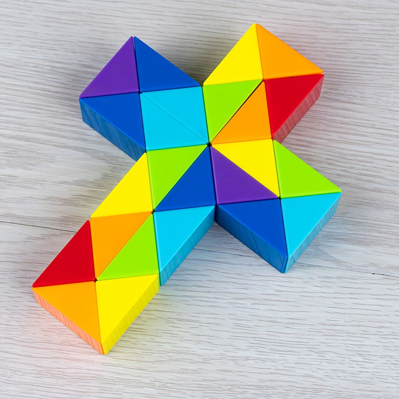 Rubik rắn màu cầu vồng 72 đoạn Đồ chơi tư duy thông minh cho bé Quà tặng thiếu nhi Quà sinh nhật cho bé ngày 1/6