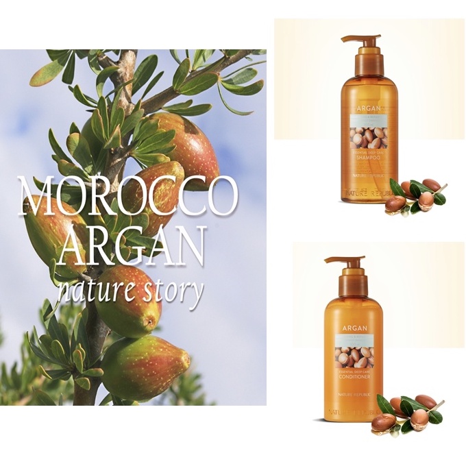 NATURE REPUBLIC Dầu Gội / Dầu Xả Tinh Chất Argan Tự Nhiên Phục Hồi Da Đầu Hiệu Quả 2022