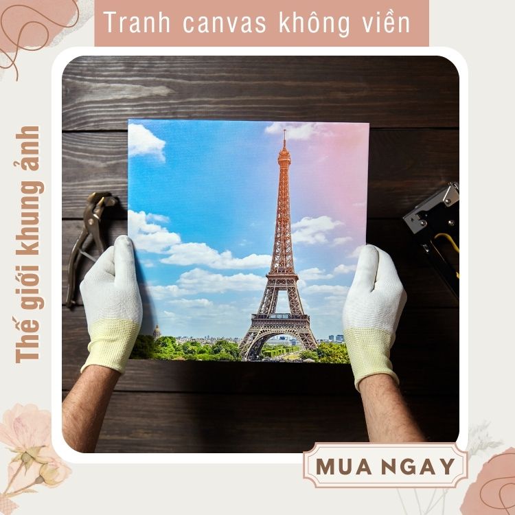 Tranh canvas không viền cỡ 30x40, công nghệ in bóng đẹp sắc nét, tốc độ giao hàng nhanh chóng