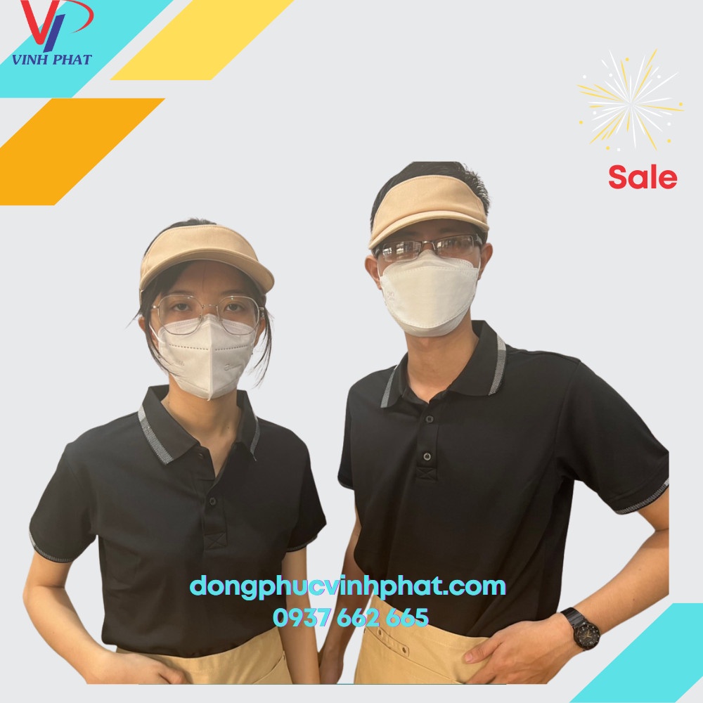 Combo Tạp Dề Ngắn Cao Cấp Phục Vụ Và Nón Kết Nửa Đầu Màu Be Chất Lượng Mẫu Mã Đẹp Giá Rẻ - VĨNH PHÁT
