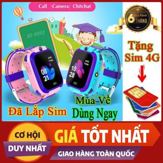 [TẶNG SIM 4G] Đồng hồ định vị trẻ em Q12 chống nước có camera – bảo hành 12 tháng 1 đổi 1