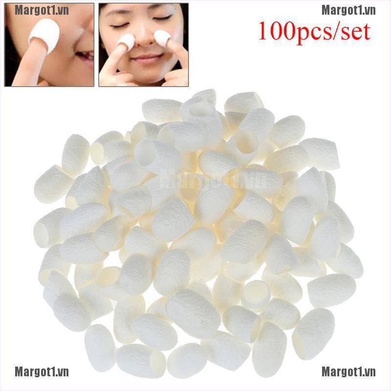 [Margot] 100Pc/set Natural Silk Cocoons Silkworm Balls Facial Skin Care Scrub Whitening [VN]