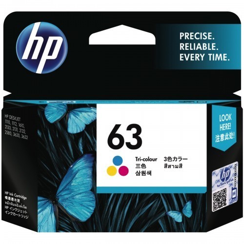 Mực in Phun màu HP 63 Tri-color Original Ink Cartridge (F6U61AA) For HP DeskJet 2130, 2132, 3630, 3830, 4520, 4650