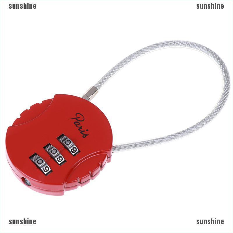 1 Ổ Khóa Hành Lý Du Lịch 3 Số 3.7 * 9cm Mini