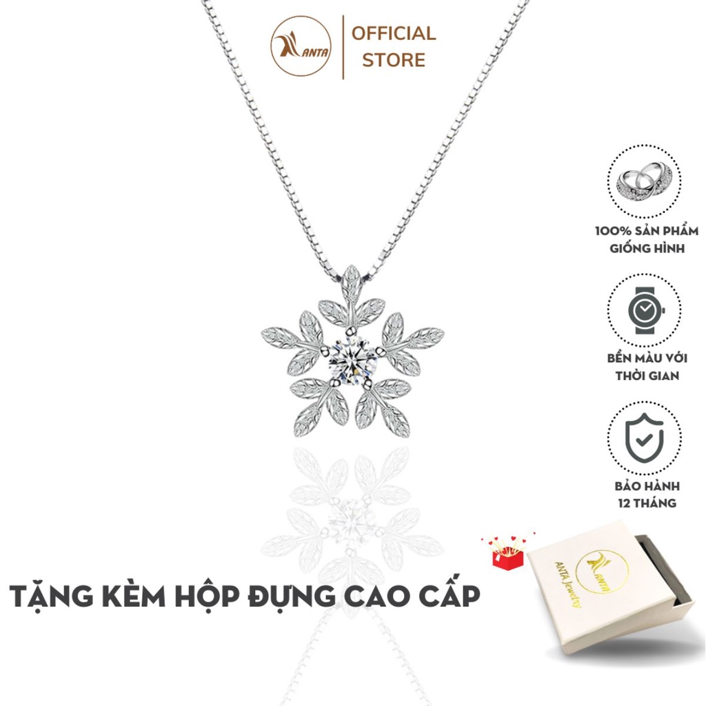 Dây chuyền bạc S925 Ý mặt Nữ Bông Tuyết Trắng, dành cho nữ  AT2043A - ANTA Jewelry