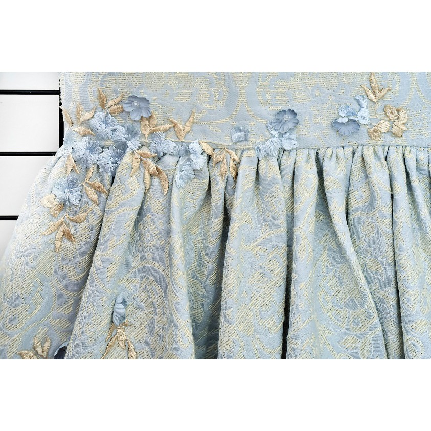 Váy Gấm Xanh Đính Hoa Cánh Tiên - Yay