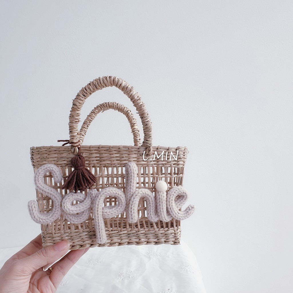 GIỎ MÂY MINI ĐAN TÊN CHO BÉ BY L.MIN