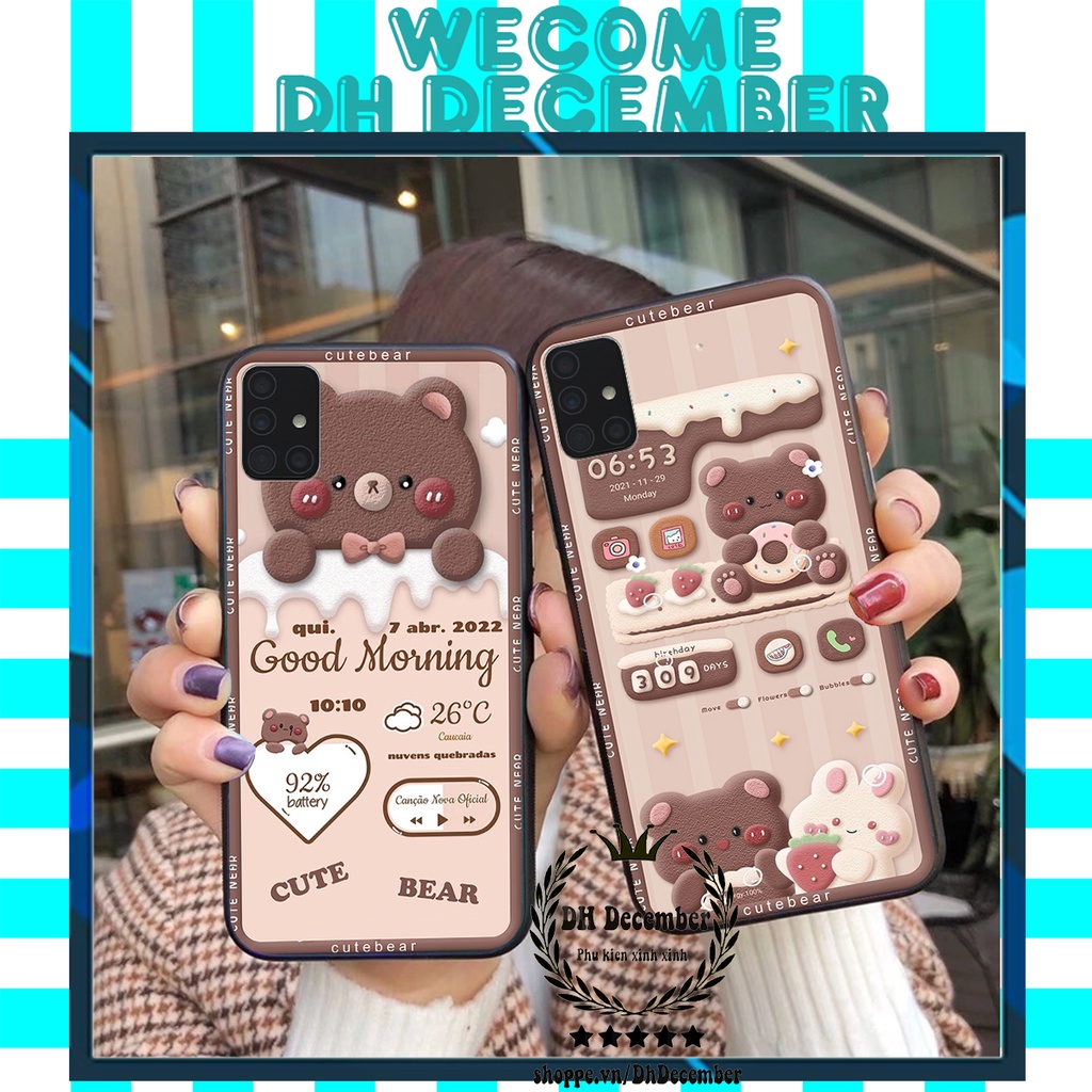 Ốp lưng Samsung A31 / A51 / A71 in hình 3D GẤU HỒNG-GẤU BE3R -XINH XẺO CỰC ĐẸP