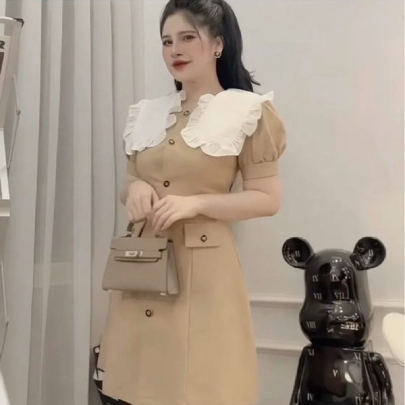 BIGSIZE Đầm cổ bèo tiểu thư 50-90kg
