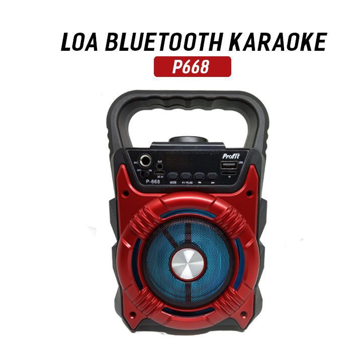 LOA BLUETOOTH KARAOKE P668 TẶNG KÈM MICRO CÓ DÂY