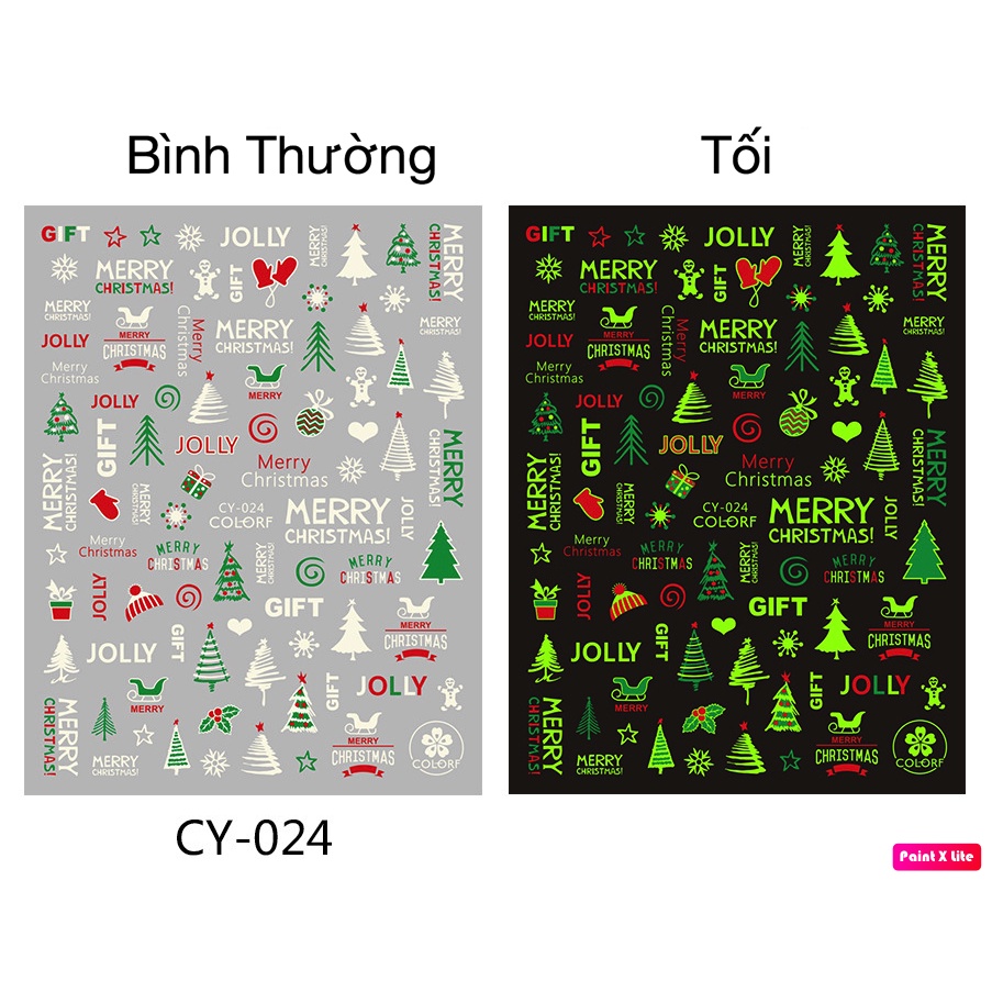 Sticker Noel Dạ Quang Trang Trí Móng 4