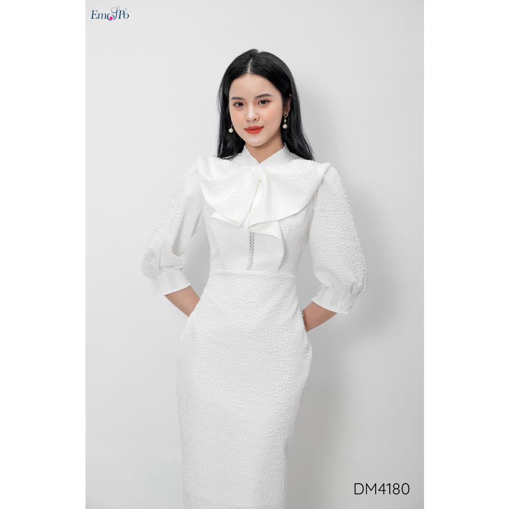 Đầm ôm cổ thắt bèo nơ Emspo DM4180
