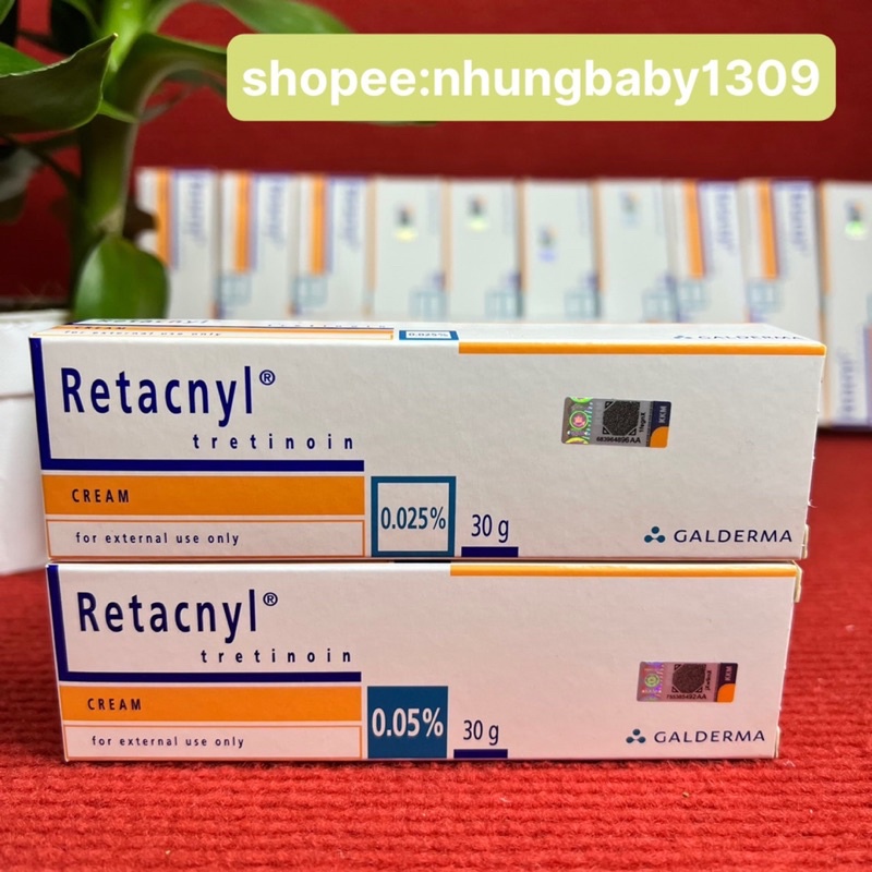 Retacnyl Tretinoin 0.025% 0.05% (30g) chống lão hoá,mụn da sần sùi