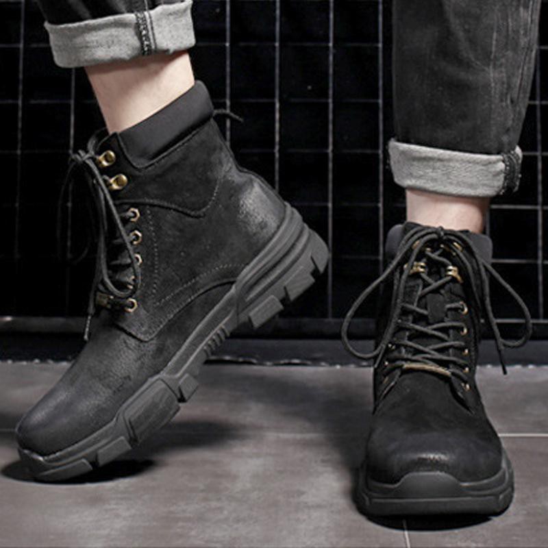 Giày boot nam có cổ,da pu lộn thiết kế châu âu cực ngầu và êm chân-800 | BigBuy360 - bigbuy360.vn